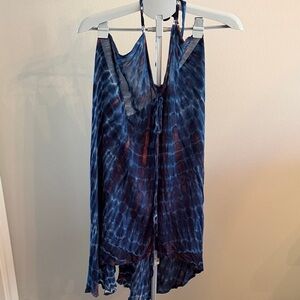 Uluwatu Blue Tie-Dye Halter Dress